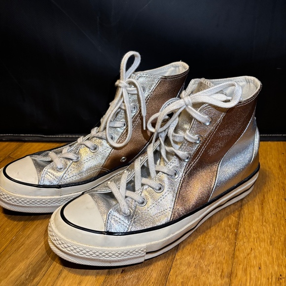Gold, Silver and Bronze Converse High Tops - Picture 3 of 3